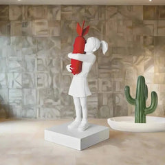 Banksy Bomb Hugger Girl Statue – Street Art Sculpture | 58cm, 100cm, 150cm, 200cm & 250cm | White, Black & Gold
