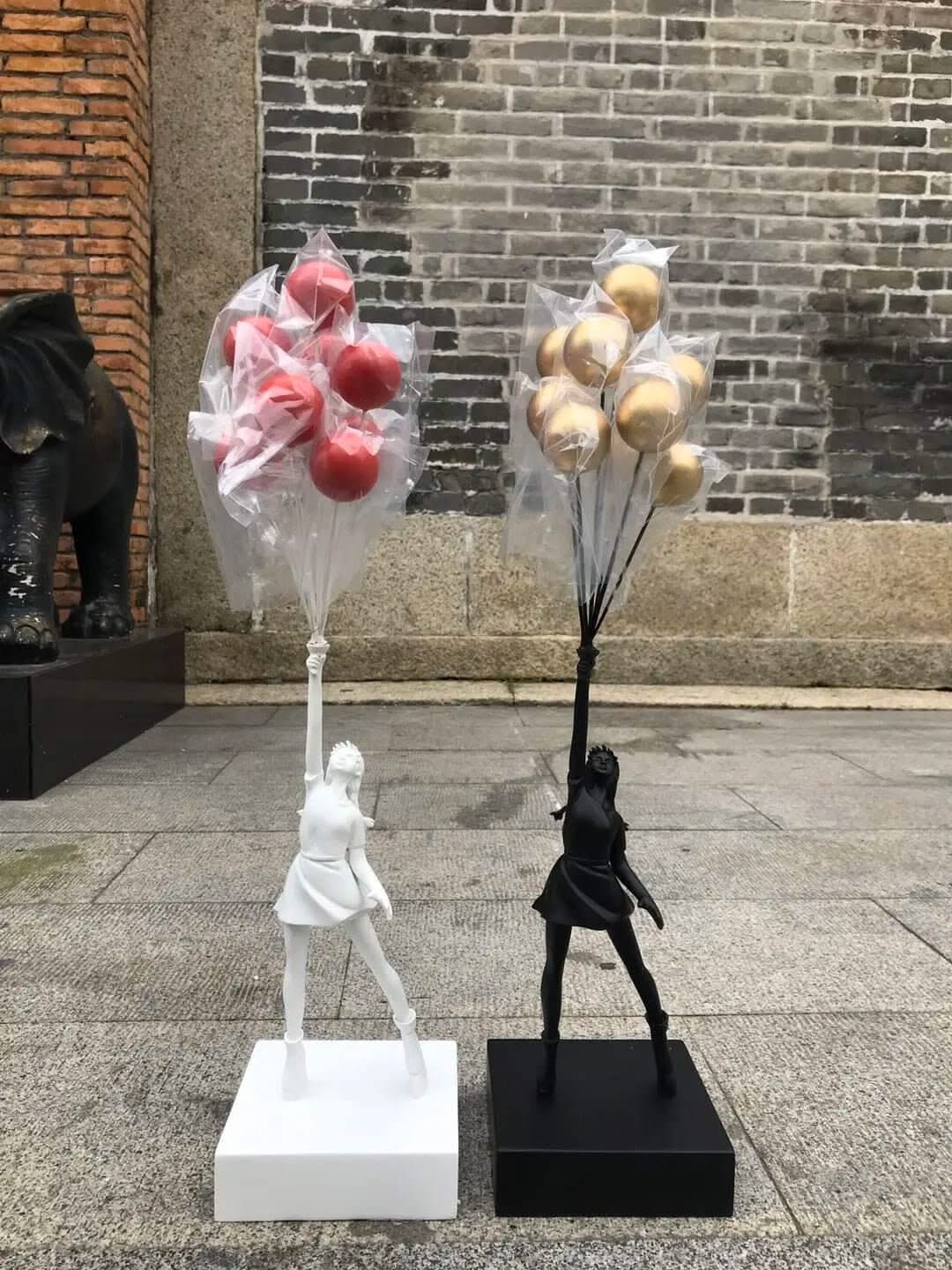 Banksy Flying Balloons Girl Figure