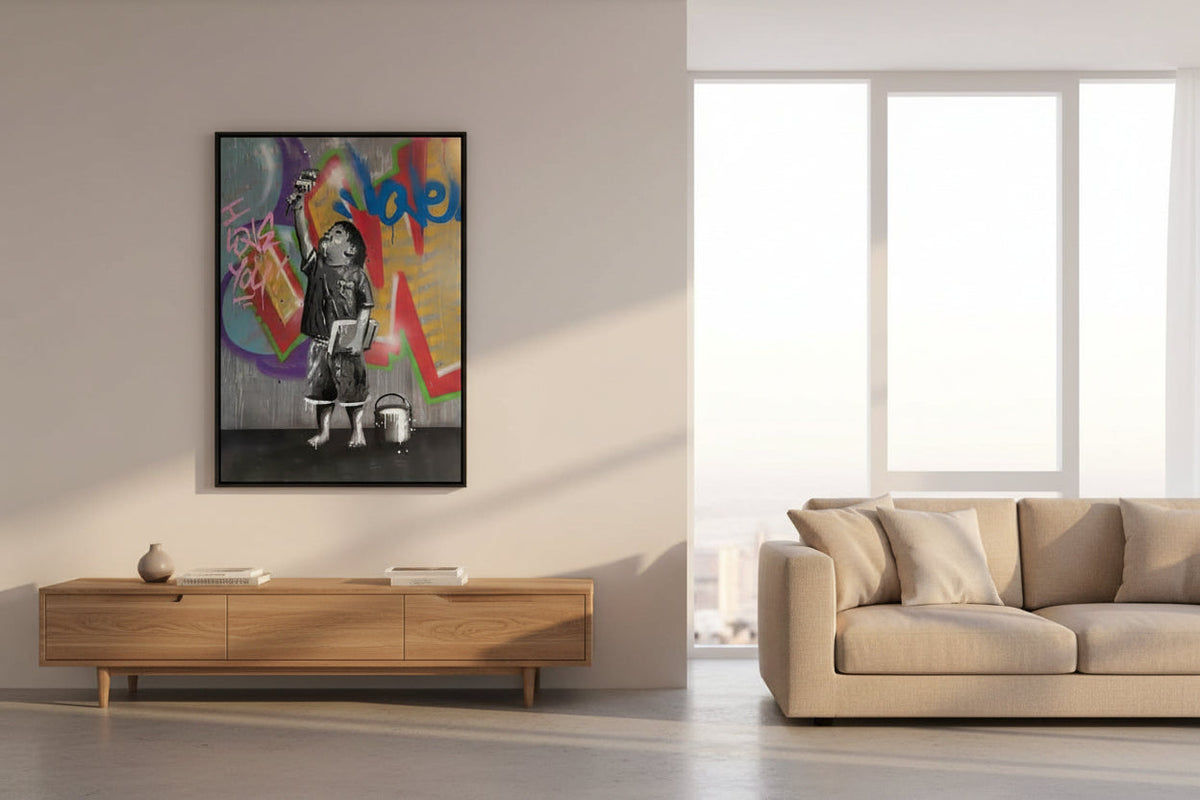 Banksy Graffiti Art Love Boy and Girl Canvas Wall Art