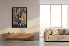 Banksy Graffiti Art Love Boy and Girl Canvas Wall Art