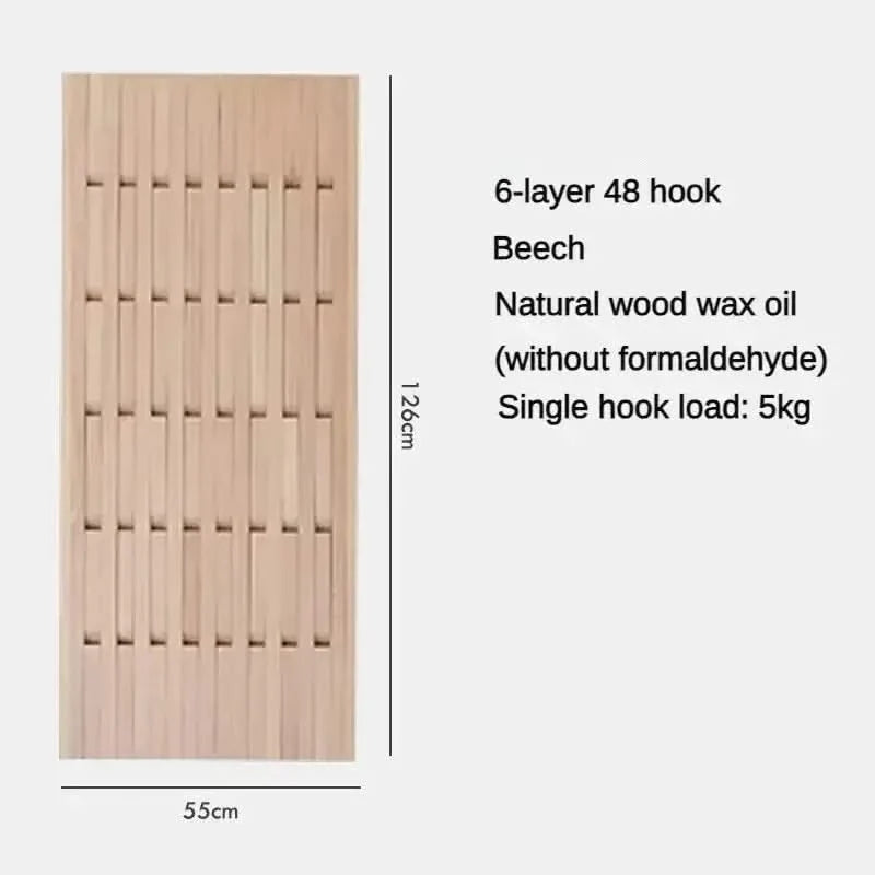 Beech Wood Piano Wall Hanging Coats Organiser