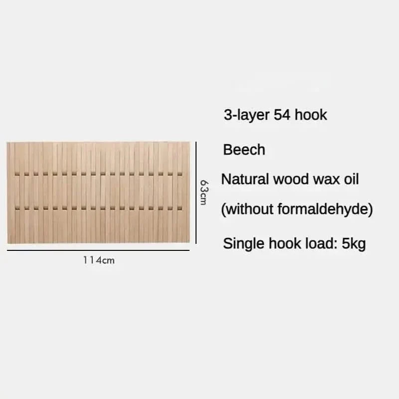 Beech Wood Piano Wall Hanging Coats Organiser