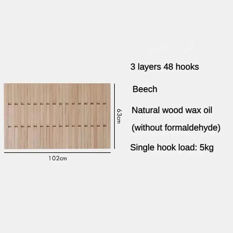 Beech Wood Piano Wall Hanging Coats Organiser
