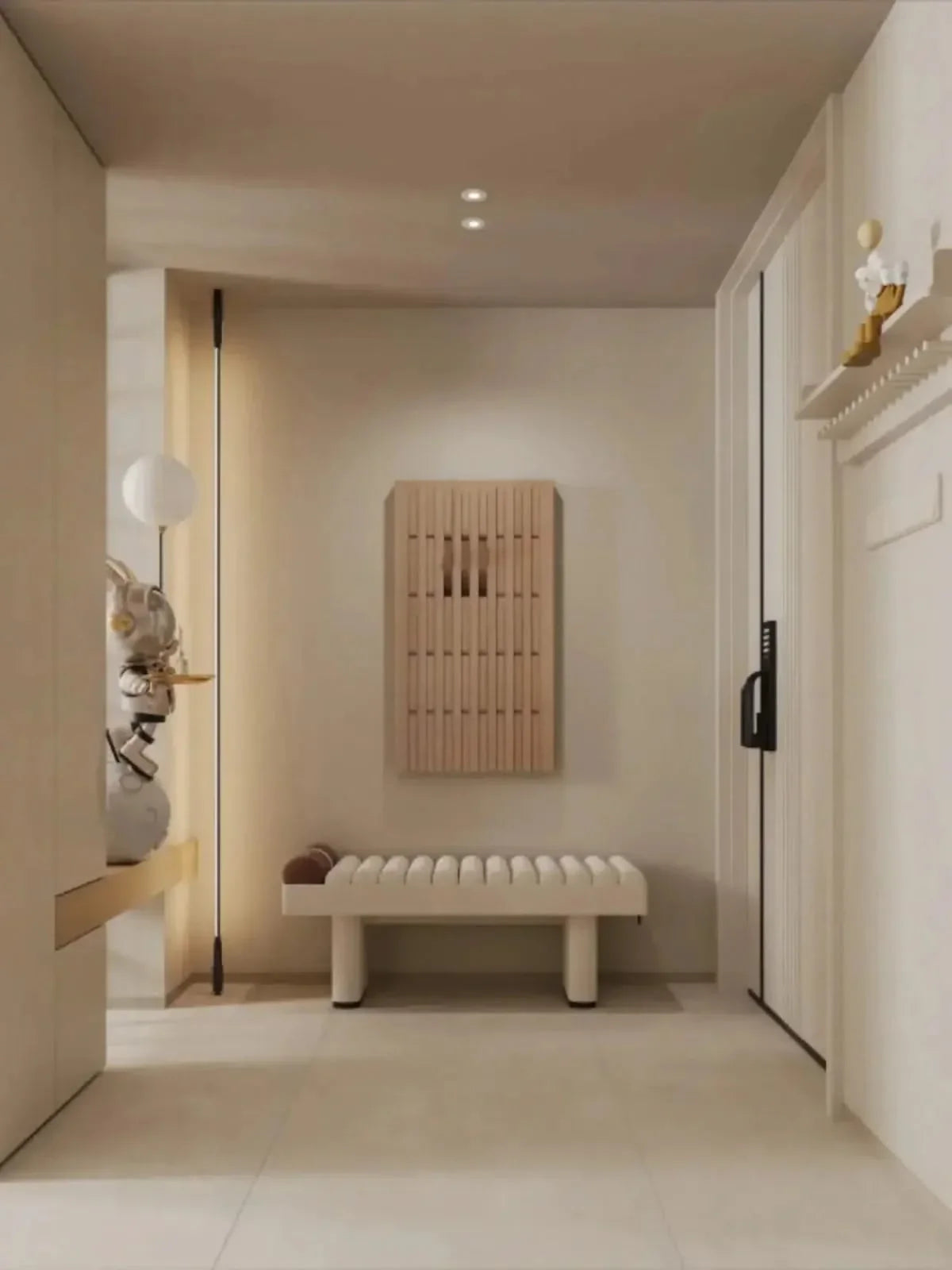 Beech Wood Piano Wall Hanging Coats Organiser