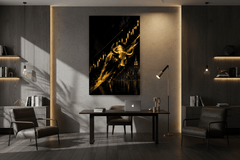 Black Gold Wall Street Bull Canvas Wall Art