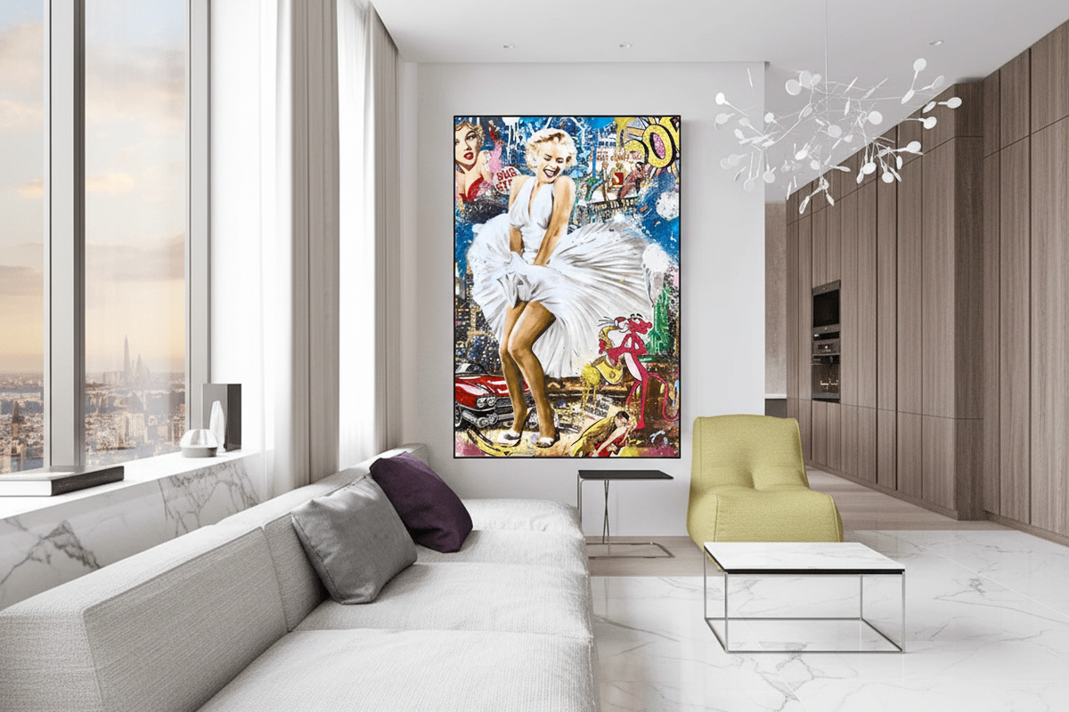 Classic Graffiti: Marilyn and Pink Panther Wall Art
