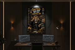 Control Your Mind Wall Street Lion Canvas Wall Art