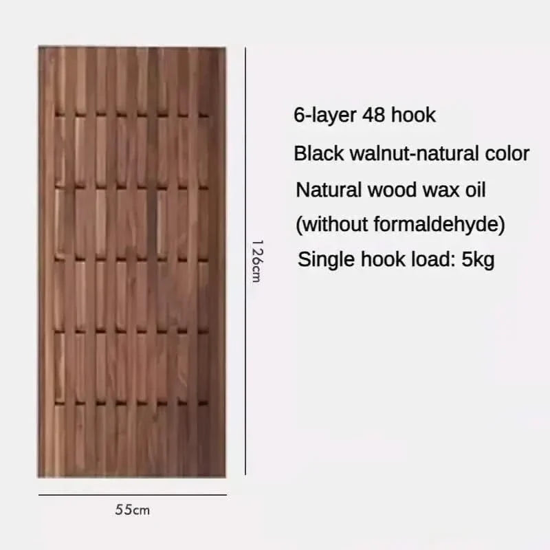 Dark Wallnut Wood Piano Wall Hanging Coats Organiser