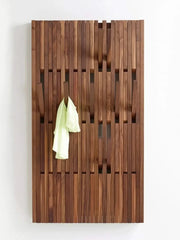 Dark Wallnut Wood Piano Wall Hanging Coats Organiser