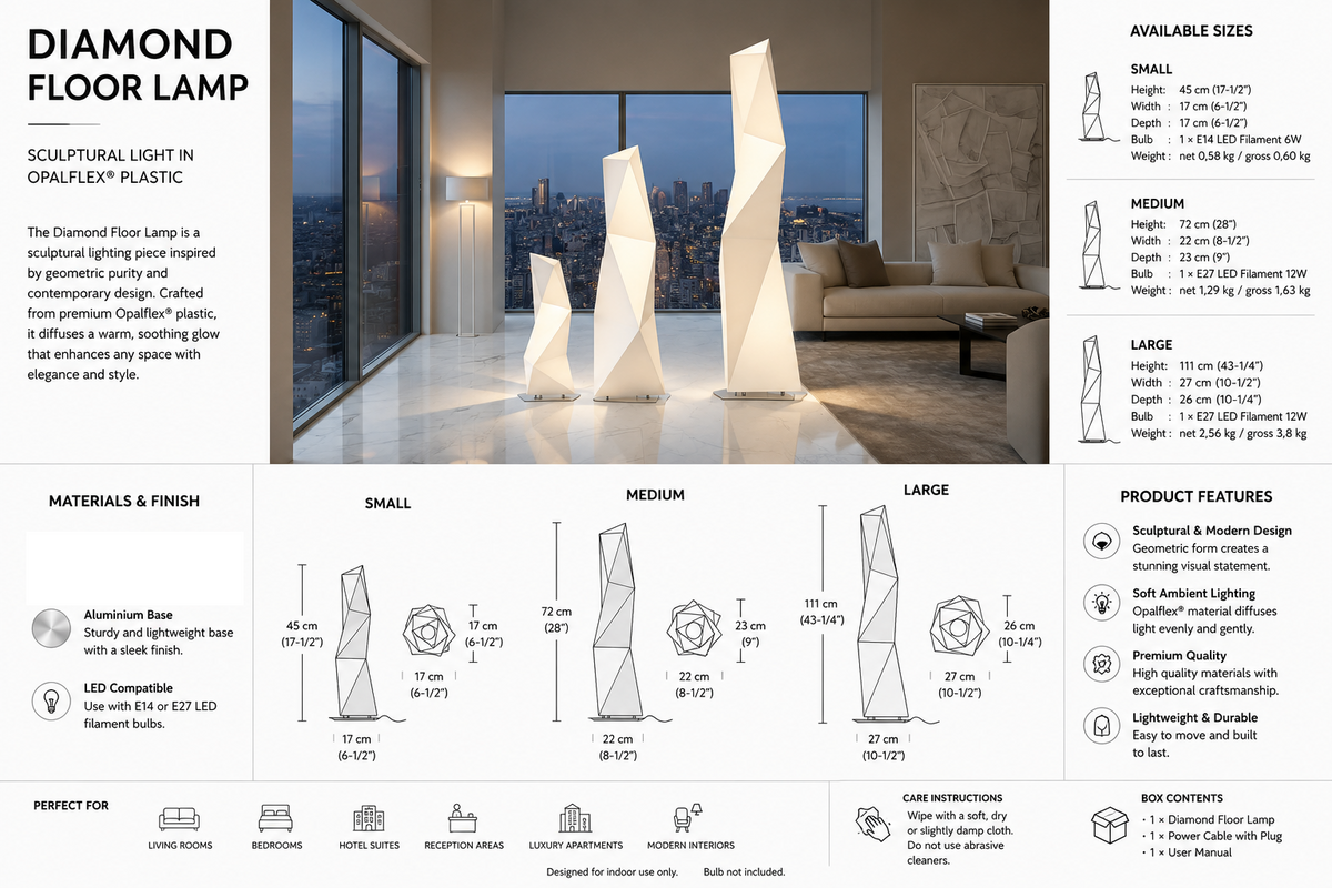 Diamond Floor Lamp – Geometric Sculptural Light