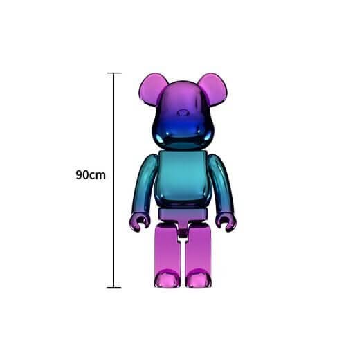 Electroplated Multicolour Bearbrick Statue Large Luxury Decorative Ornament