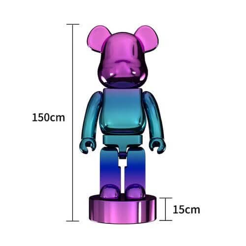 Electroplated Multicolour Bearbrick Statue Large Luxury Decorative Ornament