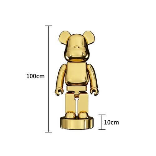 Electroplated Multicolour Bearbrick Statue Large Luxury Decorative Ornament