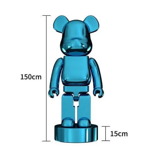 Electroplated Multicolour Bearbrick Statue Large Luxury Decorative Ornament