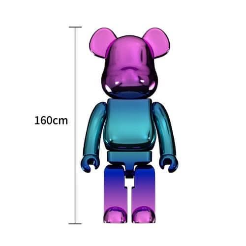 Electroplated Multicolour Bearbrick Statue Large Luxury Decorative Ornament