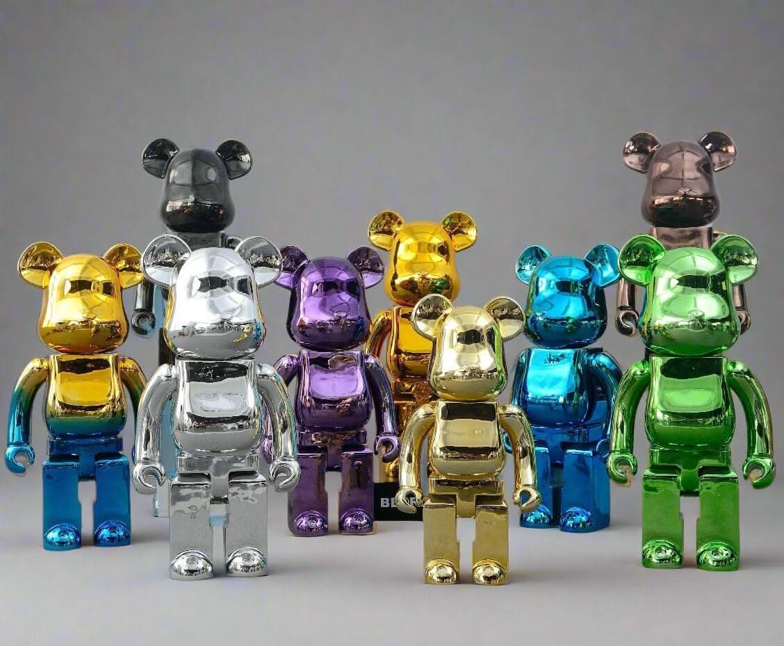 Electroplated Multicolour Bearbrick Statue Large Luxury Decorative Ornament