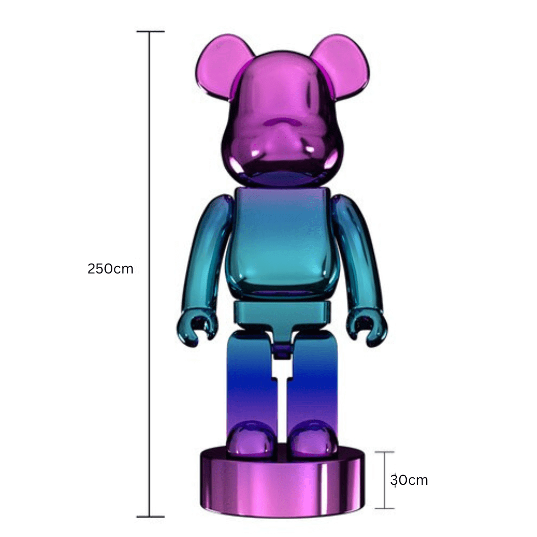 Electroplated Multicolour Bearbrick Statue Large Luxury Decorative Ornament