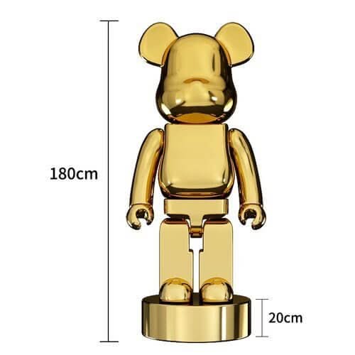 Electroplated Multicolour Bearbrick Statue Large Luxury Decorative Ornament