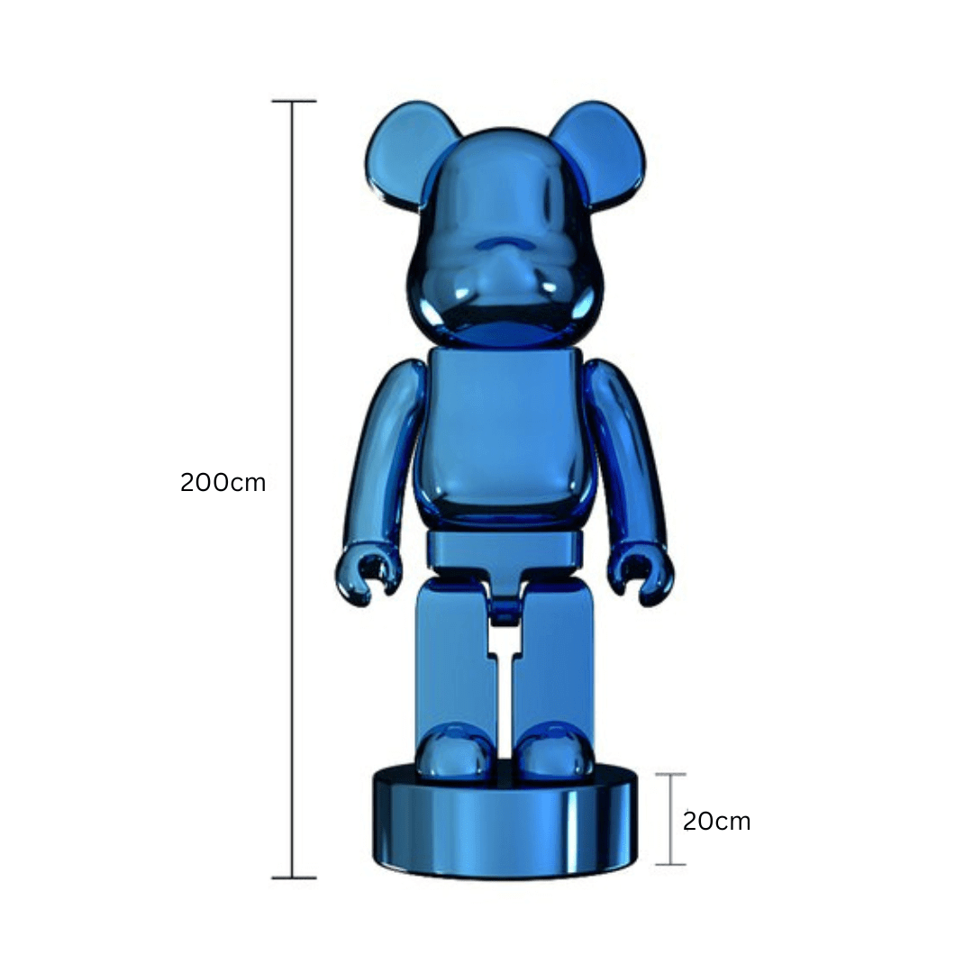 Electroplated Multicolour Bearbrick Statue Large Luxury Decorative Ornament