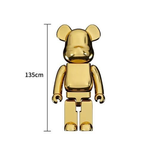 Electroplated Multicolour Bearbrick Statue Large Luxury Decorative Ornament