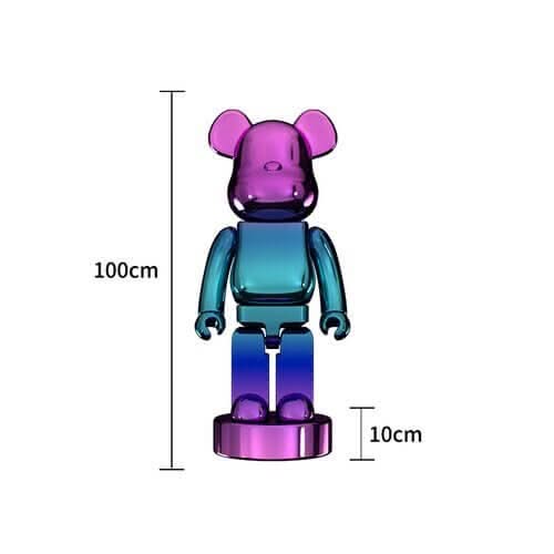 Electroplated Multicolour Bearbrick Statue Large Luxury Decorative Ornament