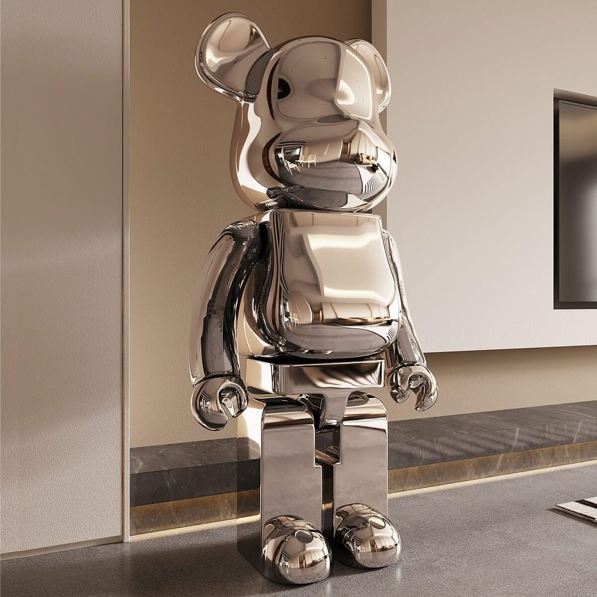 Electroplated Multicolour Bearbrick Statue Large Luxury Decorative Ornament