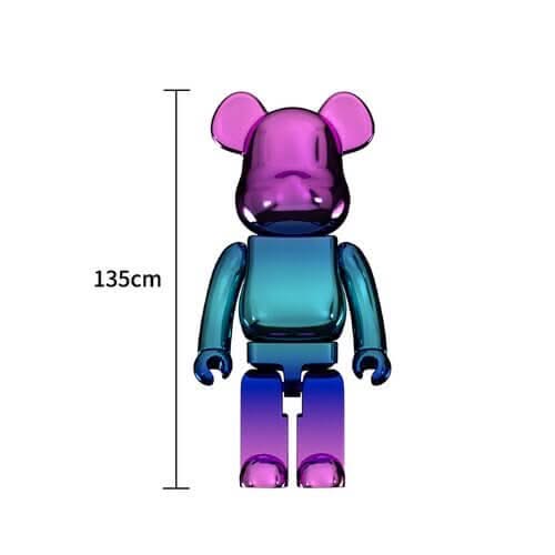 Electroplated Multicolour Bearbrick Statue Large Luxury Decorative Ornament