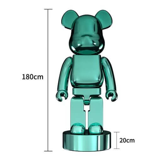 Electroplated Multicolour Bearbrick Statue Large Luxury Decorative Ornament