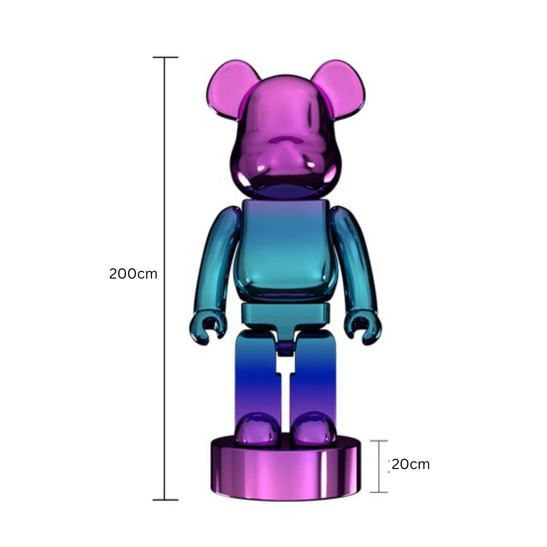 Electroplated Multicolour Bearbrick Statue Large Luxury Decorative Ornament