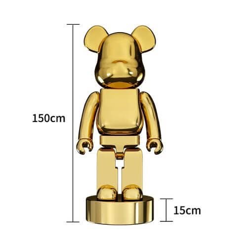 Electroplated Multicolour Bearbrick Statue Large Luxury Decorative Ornament
