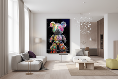 Colorful Graffiti Bearbrick Canvas Art