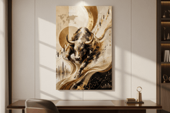 Abstract Forex Bull Wealth Flow Canvas Wall Art